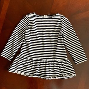 Crewcuts Navy White Stripe Peplum Top Sz8